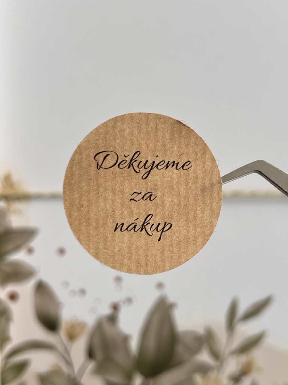 Kulaté kraftové samolepky - Děkujeme za nákup no.2